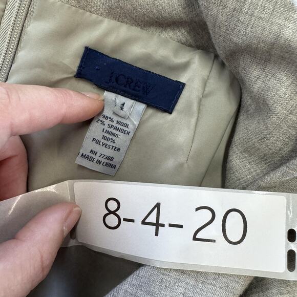 J Crew Shirt Womens 4 Gray Cowl Neck Wool Blend Lined Back Zip Office Career - Picture 3 of 6